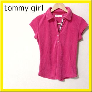 トミーガール(tommy girl)の良品⭐️トミーガール　ポロシャツ レディース　ピンク　S〜M(ポロシャツ)