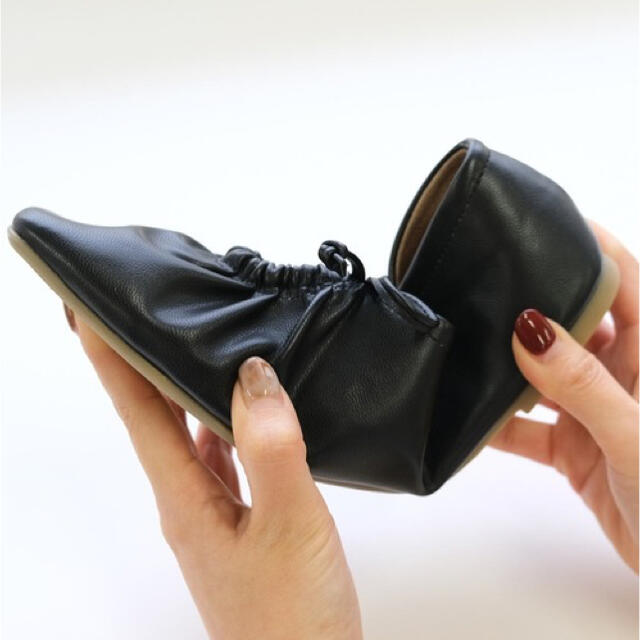ソフトリボンギャザーフラットシューズ レディースの靴/シューズ(バレエシューズ)の商品写真