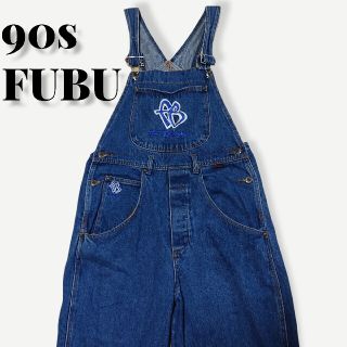FUBU - 90s80sFUBU刺繍デニムオーバーオール古着サロペットフブの通販