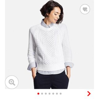 ユニクロ(UNIQLO)のケーブルクルーネックセーター(ニット/セーター)