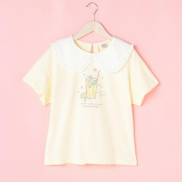 mezzo piano junior(メゾピアノジュニア)のメゾピアノ新品タグ付きビッグカラー半袖Tシャツ160 キッズ/ベビー/マタニティのキッズ服女の子用(90cm~)(Tシャツ/カットソー)の商品写真