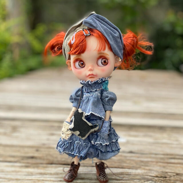 sankichiブライス　アウトフィット「ダンガリーとエプロン」blythe ハンドメイドのぬいぐるみ/人形(その他)の商品写真