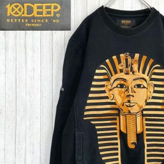 テンディープ(10Deep)の10DEEP トレーナー　スウェット　ファラオ　ツタンカーメン　刺繍　黒　S(スウェット)