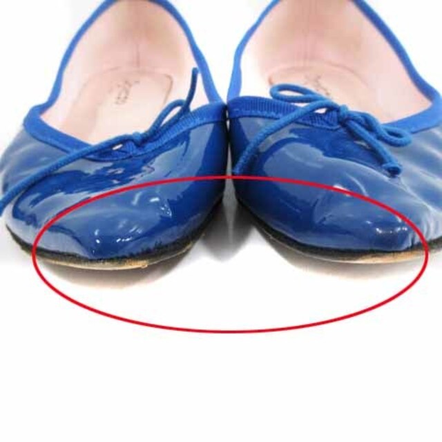 repetto(レペット)のレペット バレエシューズ エナメル ポインテッドトゥ 39 24.5cm 青 レディースの靴/シューズ(バレエシューズ)の商品写真