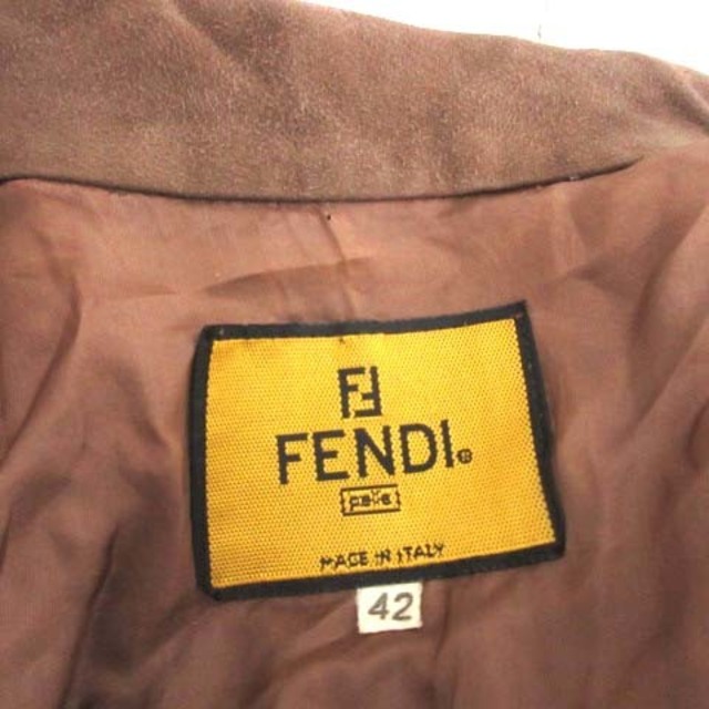 FENDI(フェンディ)のフェンディ FENDI ヴィンテージ レザーコート スエード ロング 42 茶 レディースのジャケット/アウター(その他)の商品写真