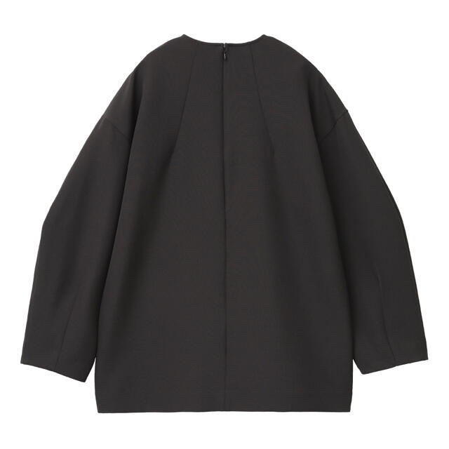 STUDIOUS(ステュディオス)の【CLANE クラネ】ARCH CUT DOUBLE CLOTH TOPS 黒 レディースのトップス(シャツ/ブラウス(長袖/七分))の商品写真