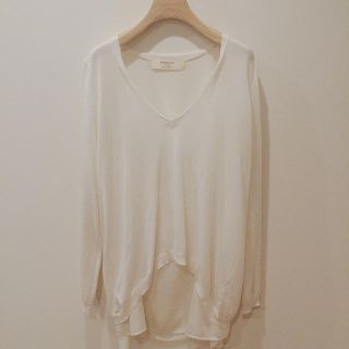 ザラ(ZARA)のZARAザラシフォンキャミソール付きニットカットソー春秋物(ニット/セーター)