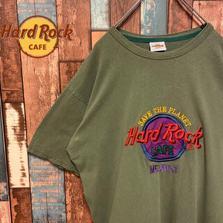 ロックハード(ROCK HARD)の【USA製】 ハードロックカフェ 刺繍ビッグロゴ 定番 L Tシャツ(Tシャツ/カットソー(半袖/袖なし))
