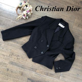 クリスチャンディオール(Christian Dior)のChristian Dior クリスチャンディオール　ツイード　9 ブラック(テーラードジャケット)