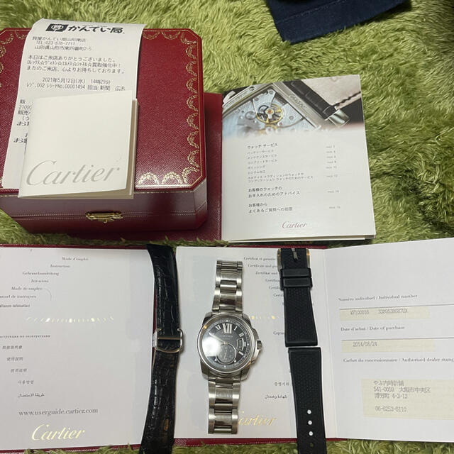 Cartier(カルティエ)のカリブル　ドゥ　カルティエ　ステンベルトモデル　ラバー　皮　有り メンズの時計(腕時計(アナログ))の商品写真