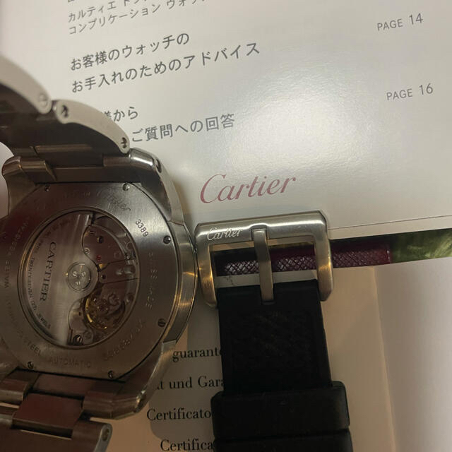Cartier(カルティエ)のカリブル　ドゥ　カルティエ　ステンベルトモデル　ラバー　皮　有り メンズの時計(腕時計(アナログ))の商品写真