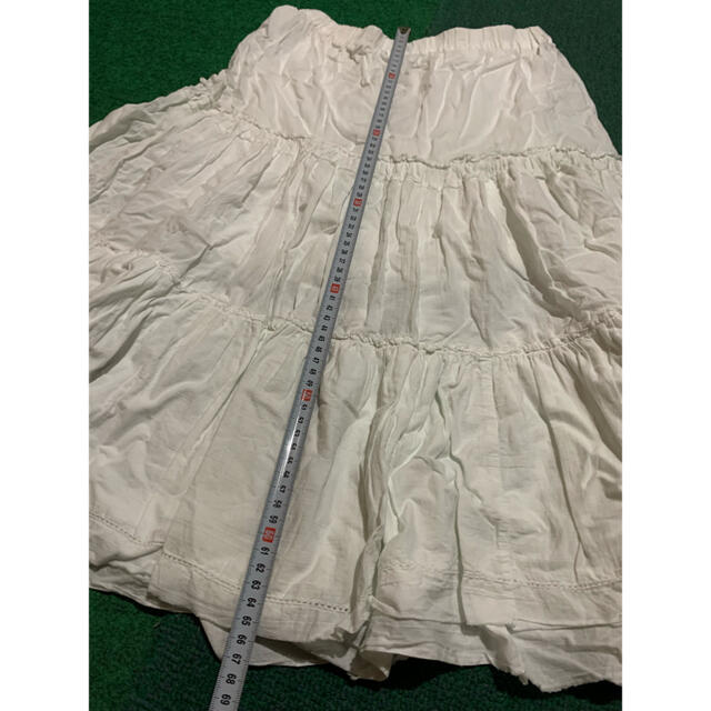 白　フレアスカート　サマースカート レディースのスカート(ひざ丈スカート)の商品写真
