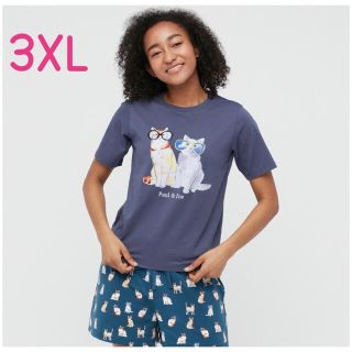 ユニクロ(UNIQLO)の【ユニクロ】Paul&JOE UT グラフィック Tシャツ グレー【3XL】(Tシャツ(半袖/袖なし))