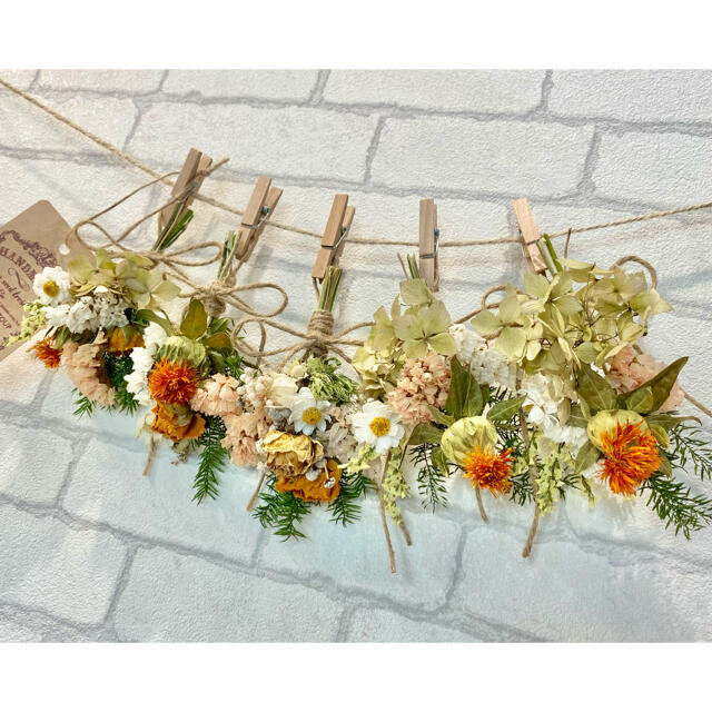 ドライフラワー スワッグ ガーランド❁338薔薇 紫陽花 紅花 オレンジ ドライフラワー スワッグ ガーランド❁338薔薇 紫陽花 紅花 オレンジ