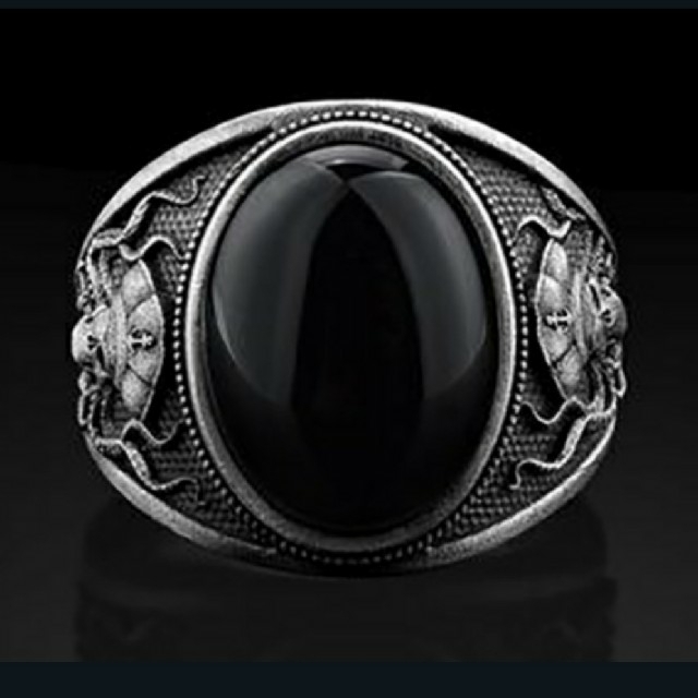 ブラックストーン　スカル　キャプテン　リング メンズのアクセサリー(リング(指輪))の商品写真