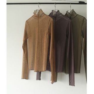 トゥデイフル(TODAYFUL)の【美品】TODAYFULメッシュタートルトップス メロウトップス シアートップス(シャツ/ブラウス(長袖/七分))