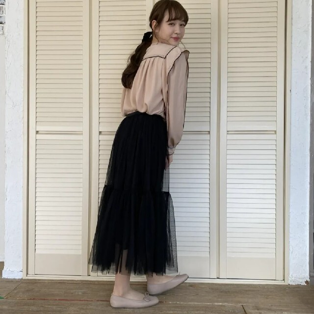 【新品・未使用】フリル チュールスカート レディースのスカート(ロングスカート)の商品写真