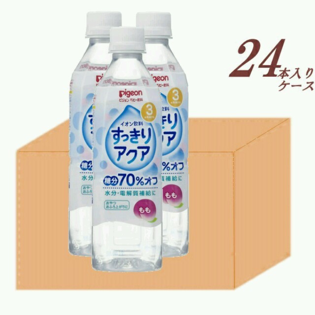 Pigeon(ピジョン)のアマゾン価格3072円！  ピジョン すっきりアクア もも味 500ml×24本 食品/飲料/酒の飲料(その他)の商品写真