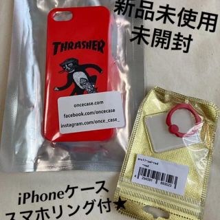 スラッシャー(THRASHER)の激レア　スラッシャー  iPhone ケース　THRASHER スマホリング付き(iPhoneケース)