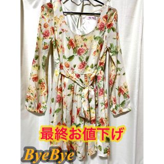 バイバイ(ByeBye)のByeBye  花柄 ワンピース ひざ丈ワンピース 未使用 最終お値下げ(ひざ丈ワンピース)