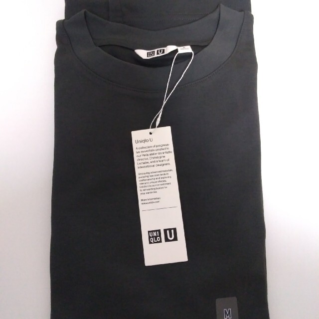 UNIQLO(ユニクロ)の新品　ユニクロu エアリズムコットンオーバーサイズTシャツ　5分袖　グレーM　 メンズのトップス(Tシャツ/カットソー(半袖/袖なし))の商品写真