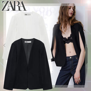 ザラ(ZARA)の新品未使用♡ ZARA ケープジャケット スリットケープ ブラック(ポンチョ)