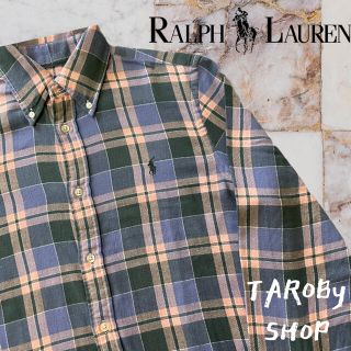 ポロラルフローレン(POLO RALPH LAUREN)のRALPHLAUREN ネルシャツ　チェックシャツ　ピンク緑青のくすみカラー(シャツ)