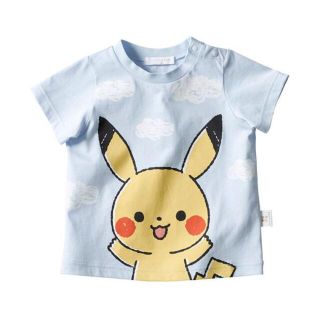 ポケモン(ポケモン)の[新品-未開封]モンポケ 半袖Ｔシャツ (ピカチュウ) 80cm サックス(Ｔシャツ)