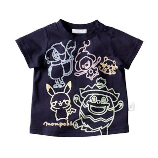 ポケモン(ポケモン)の[新品-未開封]モンポケ 半袖Ｔシャツ (勢揃い)  80cm ネイビー(Ｔシャツ)