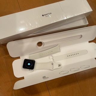 アップルウォッチ(Apple Watch)のAPPLE WATCH3 38mm シルバー GPSモデル MTEY2J/A(腕時計(デジタル))