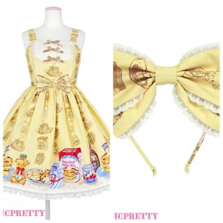 アンジェリックプリティー(Angelic Pretty)のHoney Cake切替ジャンパースカート　2点セット(ひざ丈ワンピース)