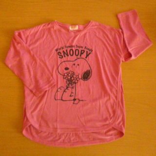 スヌーピー(SNOOPY)のスヌーピー長袖シャツ（七分袖）サイズ140　色　ピンク(Tシャツ/カットソー)