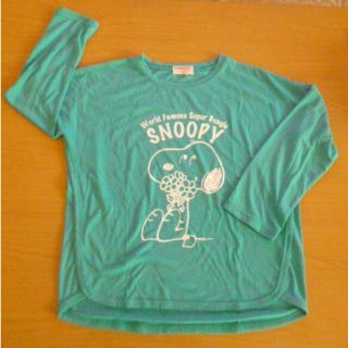 スヌーピー(SNOOPY)のスヌーピー長袖シャツ（七分袖）サイズ　140　ターコイズブルー(Tシャツ/カットソー)