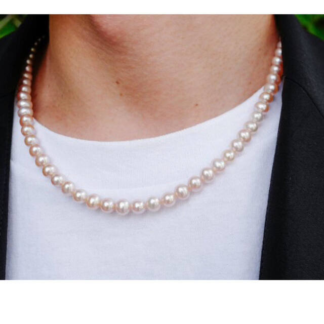 pearl neckless (light pink) メンズのアクセサリー(ネックレス)の商品写真