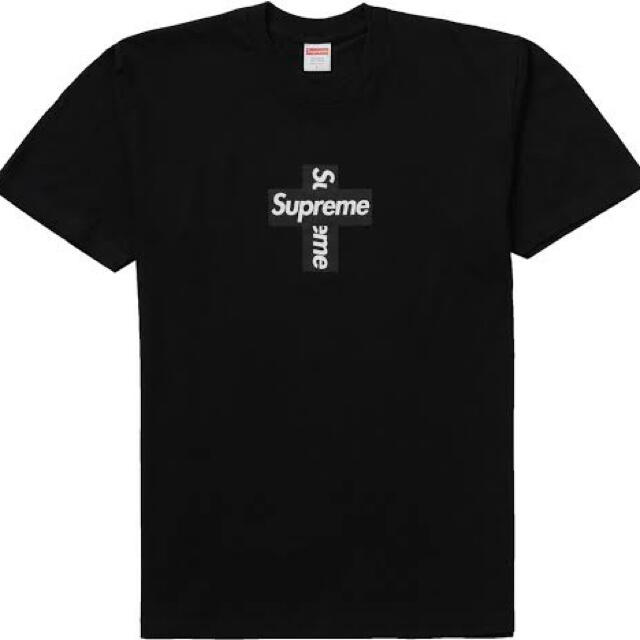 【売れ筋】 Logo Box Cross Supreme Tee M  Black Tシャツ+カットソー(半袖+袖なし)