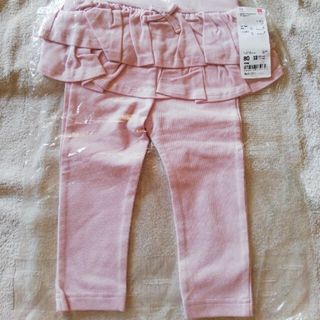 ユニクロ(UNIQLO)の新品　UNIQLOベビー　ピンクフリルパンツ&ブラックフリルパンツ80cm(パンツ)