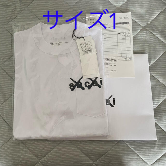 sacai KAWS Embroidery T-Shirt WHITE 1