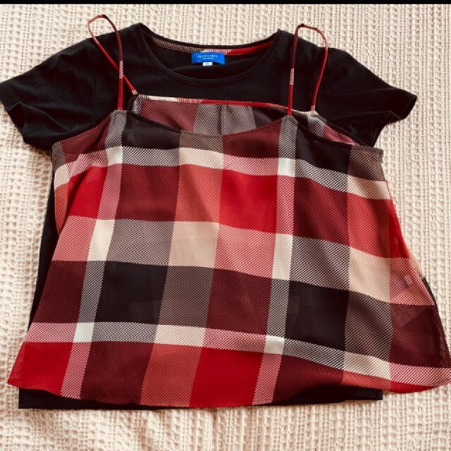 BURBERRY BLUE LABEL(バーバリーブルーレーベル)のクレストブリッジチェックキャミ　Tシャツ メンズのトップス(Tシャツ/カットソー(半袖/袖なし))の商品写真