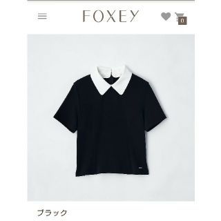 フォクシー(FOXEY)の【新品】FOXEY Tops "Ivy" ブラック 38(カットソー(半袖/袖なし))