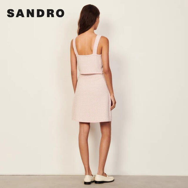 Sandro(サンドロ)の❤️Sandro2021新作　新品　ピンク　上下セット　綺麗上品 レディースのレディース その他(セット/コーデ)の商品写真