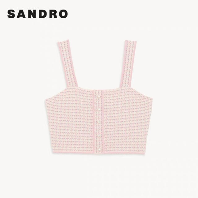 Sandro(サンドロ)の❤️Sandro2021新作　新品　ピンク　上下セット　綺麗上品 レディースのレディース その他(セット/コーデ)の商品写真