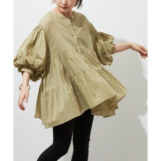 ザラ(ZARA)のノーカラーシアーコットンブラウス  未使用　タグ付(シャツ/ブラウス(半袖/袖なし))