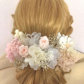 数量限定販売 髪飾り ドライフラワー ヘッドパーツ ヘッドドレス 成人式 結婚式(ヘッドドレス/ドレス)