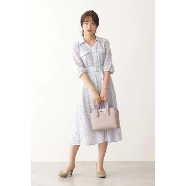 JILL by JILLSTUART(ジルバイジルスチュアート)の【美品】JILL by JILLSTUART スクエアレース襟付きワンピース レディースのワンピース(ロングワンピース/マキシワンピース)の商品写真