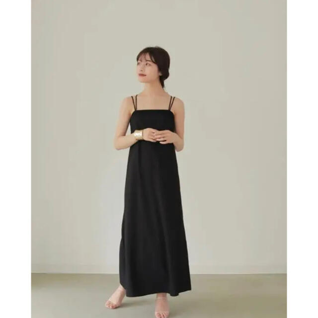 Ameri VINTAGE(アメリヴィンテージ)のL'Or Back Cross Camisole Dress レディースのワンピース(ロングワンピース/マキシワンピース)の商品写真