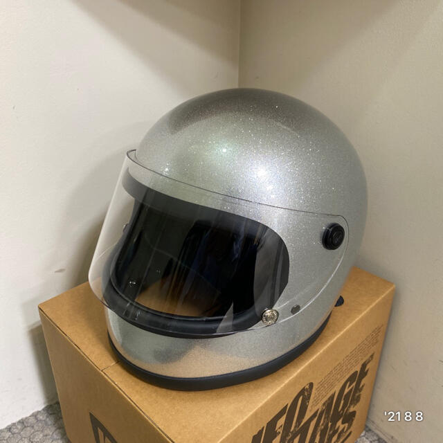 自動車/バイクフルフェイスヘルメット 族ヘル SG規格品 ビンテージ シルバーラメ　入手困難
