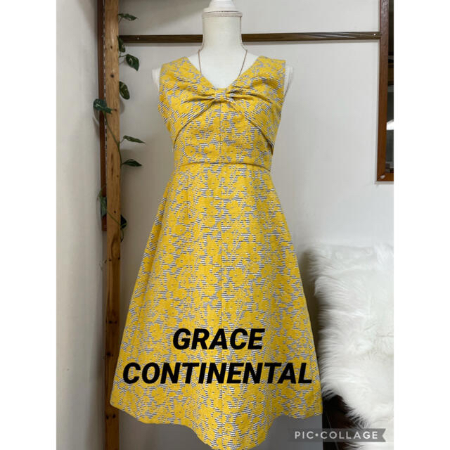 GRACE CONTINENTAL  グレースコンチネンタル　総柄刺繍ワンピース