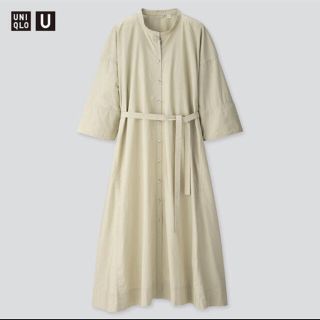 ユニクロ(UNIQLO)のユニクロユー　スタンドカラーシャツワンピース(ロングワンピース/マキシワンピース)