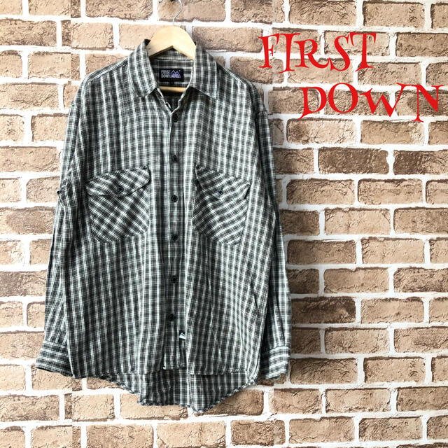 【美品】❤FIRST DOWN❤ ネルシャツ チェック 黒〈M〉メンズ トップス メンズのトップス(シャツ)の商品写真