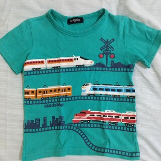 クレードスコープ(kladskap)のクレードスコープ 電車 Tシャツ 110 グリーン(Tシャツ/カットソー)